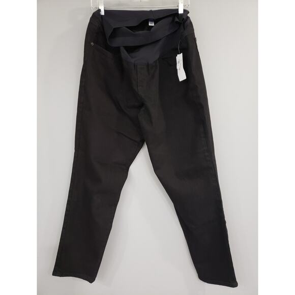 NEW SIZE 16 LONG BLACK Maternity Full-Panel OG Straight Jeans - Picture 1 of 6